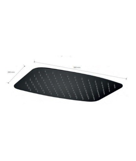 Rociador negro mate de ducha ovalado 30 x 20 IMEX - RDR001