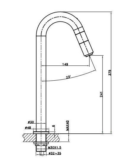 Grifo caño alto de lavabo IOS5 - Ref.3046