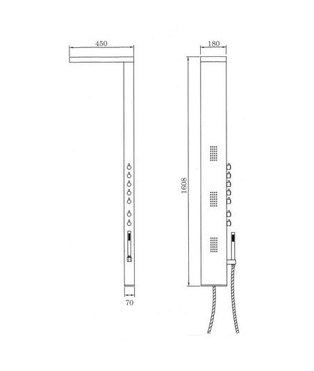 Columna de hidromasaje inoxidable niagara IO - 0512