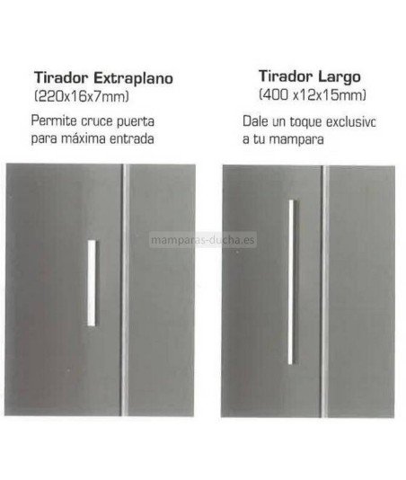 Mampara de ducha frontal 1 Fijo y 1 corredera Rotary Inox