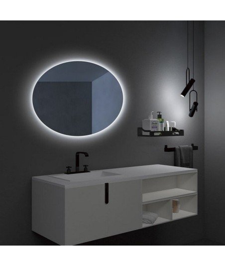 Espejo led negro de colgar redondo de led Kenia |Ledimex