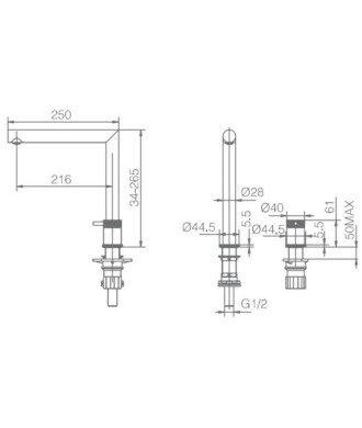 Grifo plegable cromo brillo de cocina Itaca IMEX GCE018