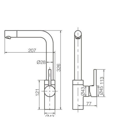 Grifo monomando de cocina Venecia IMEX | GCE100
