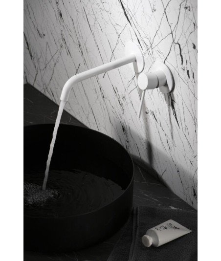 Grifo blanco empotrado de lavabo Milos IMEX | GLIS045/BL