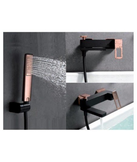 Grifería negro y oro rosa de bañera suecia imex | BDC032-7NOR
