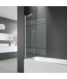 Mampara de bañera de una hoja fija de 8 mm ➤ Perfil blanco mate