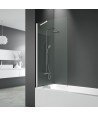 Mampara de bañera de una hoja fija de 8 mm ➤ Perfil blanco mate