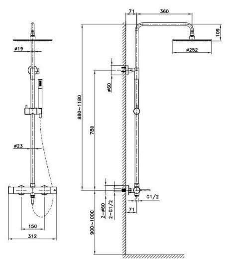 Columna de ducha cromo round IO - Ref.3015 GME