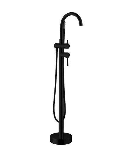 Grifo pie de bañera round IO externo negro mate