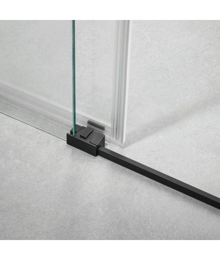 Mampara de ducha 2 fijos y 2 correderas Basic Spazio 【Negro mate】
