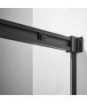 Mampara frontal corredera más lateral fijo Basic 【Perfil negro mate】