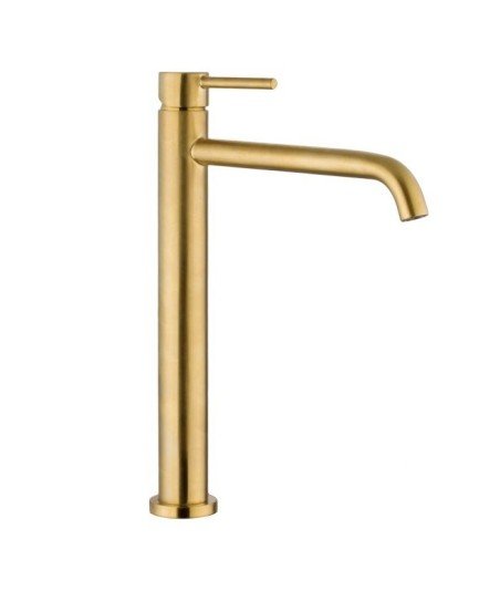 Grifo caño alto oro cepillado de lavabo sirio IO - Ref.3172OR