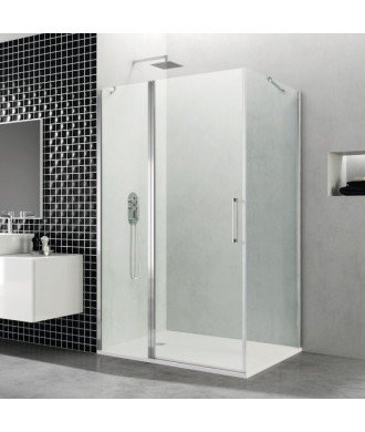 Mampara rectangular fijo + puerta abatible con lateral fijo | Combi C