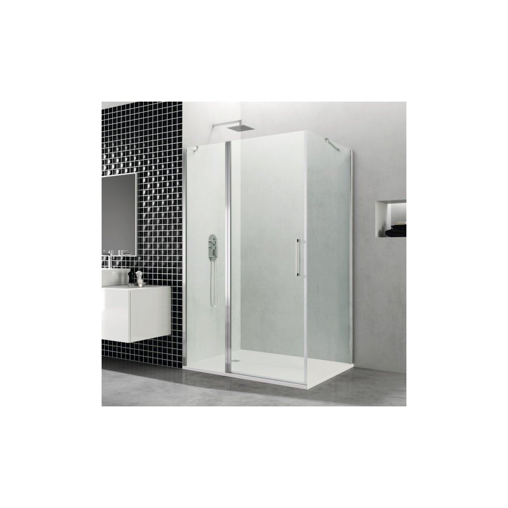 Mampara rectangular fijo + puerta abatible con lateral fijo | Combi C