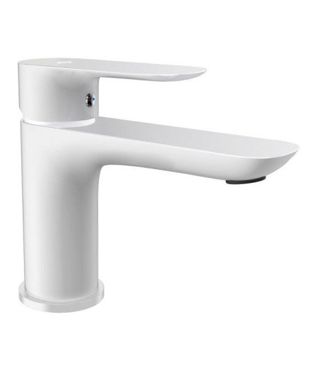 Grifo blanco monomando de lavabo en Cassio
