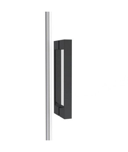 Mampara rectangular fijo y corredera + 1 lateral fijo ® Twenty Black