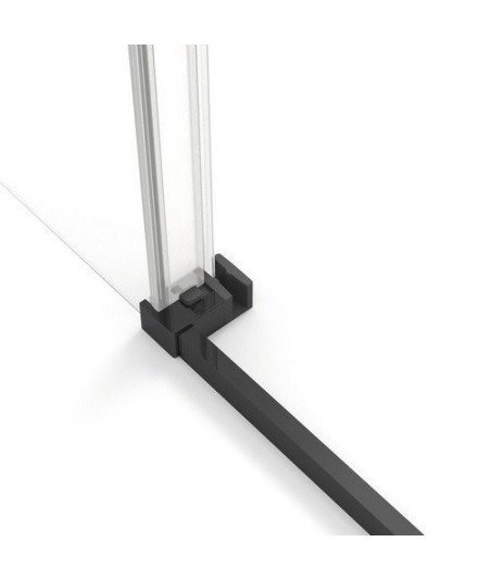 Mampara rectangular fijo y corredera + 1 lateral fijo ® Twenty Black