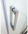 Mampara ducha angular 2 fijos más 2 correderas【Acero inoxidable】
