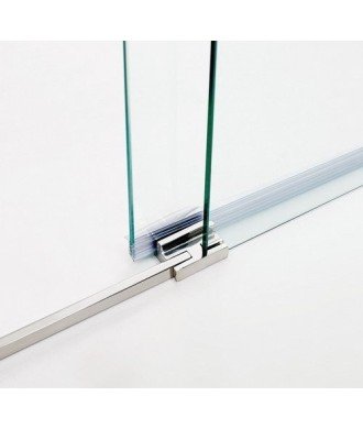 Mampara ducha angular 2 fijos más 2 correderas【Acero inoxidable】