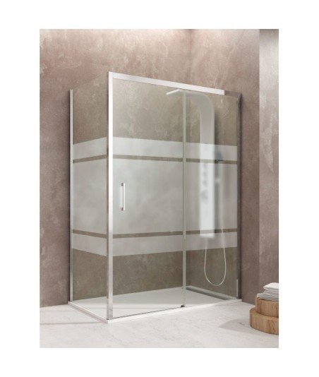 Mampara de ducha rectangular fijo + corredera + lateral fijo ✓ Aktual