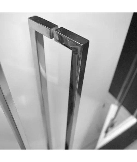 Mampara de ducha fijo y puerta corredera Liberty | acero inoxidable