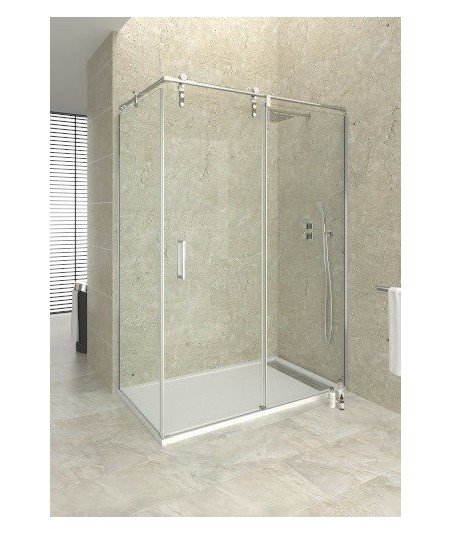 Mampara ducha rectangular 2 fijos y 1 corredera 【Acero Inoxidable】