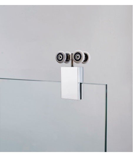 Mampara frontal de ducha con 2 puertas correderas
