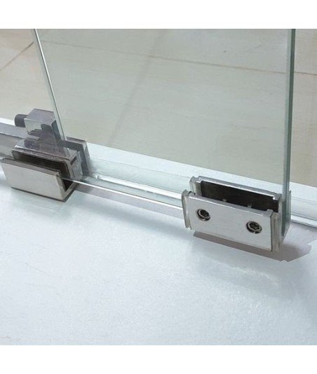 Mampara ducha 1 fijo más 1 corredera Vetrum free | Acero inoxidable