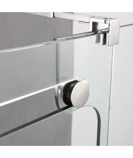 Mampara ducha 1 fijo más 1 corredera Vetrum free | Acero inoxidable