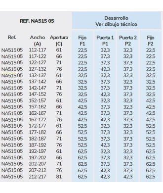 Mampara frontal negra 2 fijos y 2 abatibles Nardi ® NA515 Kassandra
