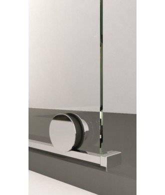 Mampara de ducha corredera en acero inox. sin perfiles ✅ Modelo Bron