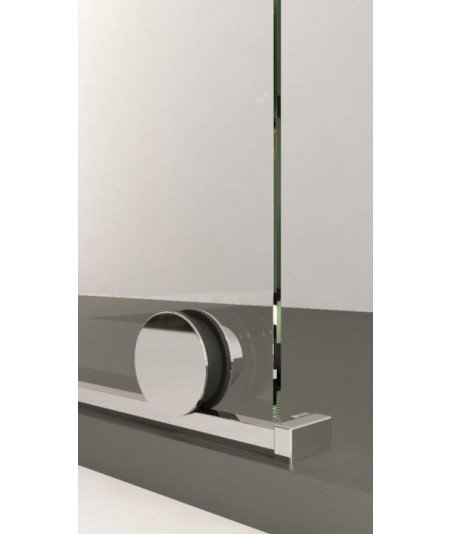 Mampara de ducha corredera en acero inox. sin perfiles ✅ Modelo Bron