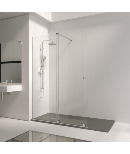 ➤ Mampara de ducha corredera en acero inox. sin cierre ✅ Modelo Bron