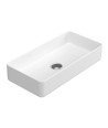 Lavabo cerámico rectangular | de 61 x 34 sobre encimera