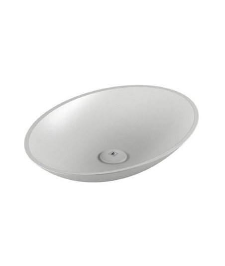 Lavabo de resina ovalado | de 58 x 42 cm blanco mate