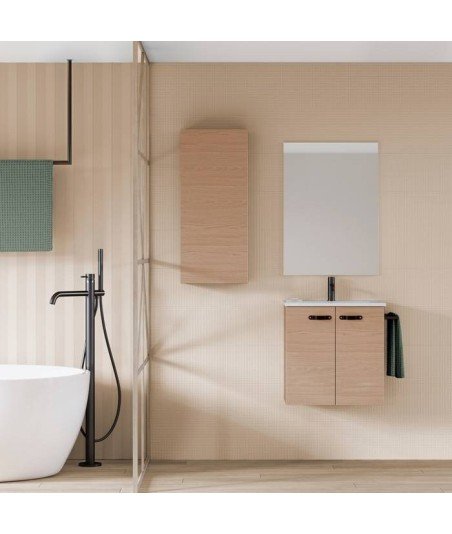 Mueble de baño 2 cajones ancho 50 - nogal arenado Aneko Amizuva