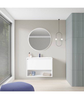 Mueble de baño 1 cajón blanco brillo NIwa Amizuva