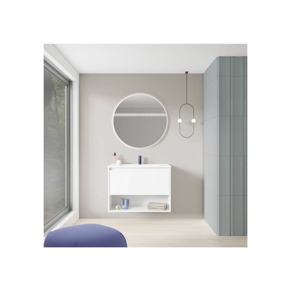 Mueble de baño 1 cajón blanco brillo NIwa Amizuva