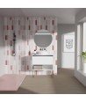 Mueble baño blanco - lavabo sobre encimera redondo - Yoko Top Amizuva