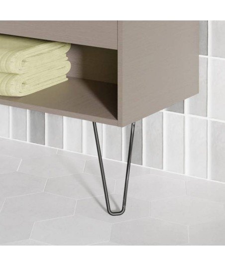 Mueble baño fumé arenado- lavabo sobre encimera redondo - Yoko Top