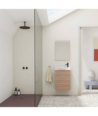 Mueble de baño de 45 1 cajón - nogal arenado oferta Mika Amizuva