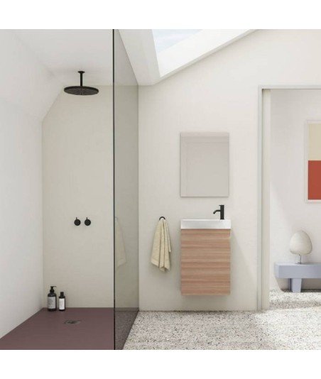 Mueble de baño de 45 1 cajón - nogal arenado oferta Mika Amizuva