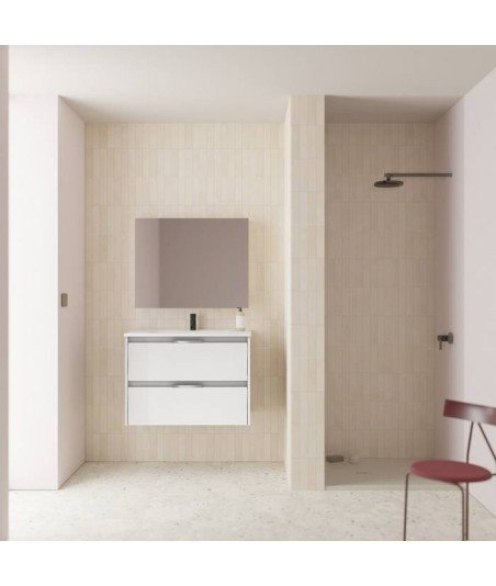 Mueble de baño 2 cajones blanco brillo Suki Amizuva