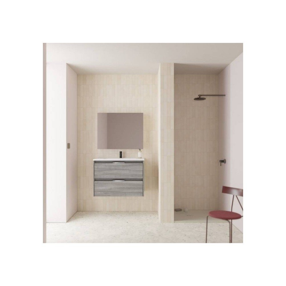 Mueble de baño 2 cajones gris arenado Suki Amizuva