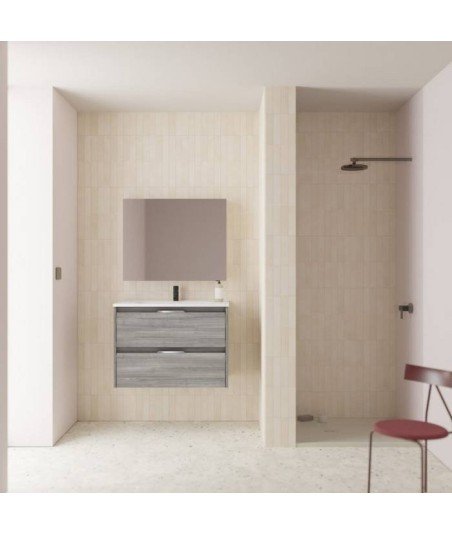 Mueble de baño 2 cajones gris arenado Suki Amizuva