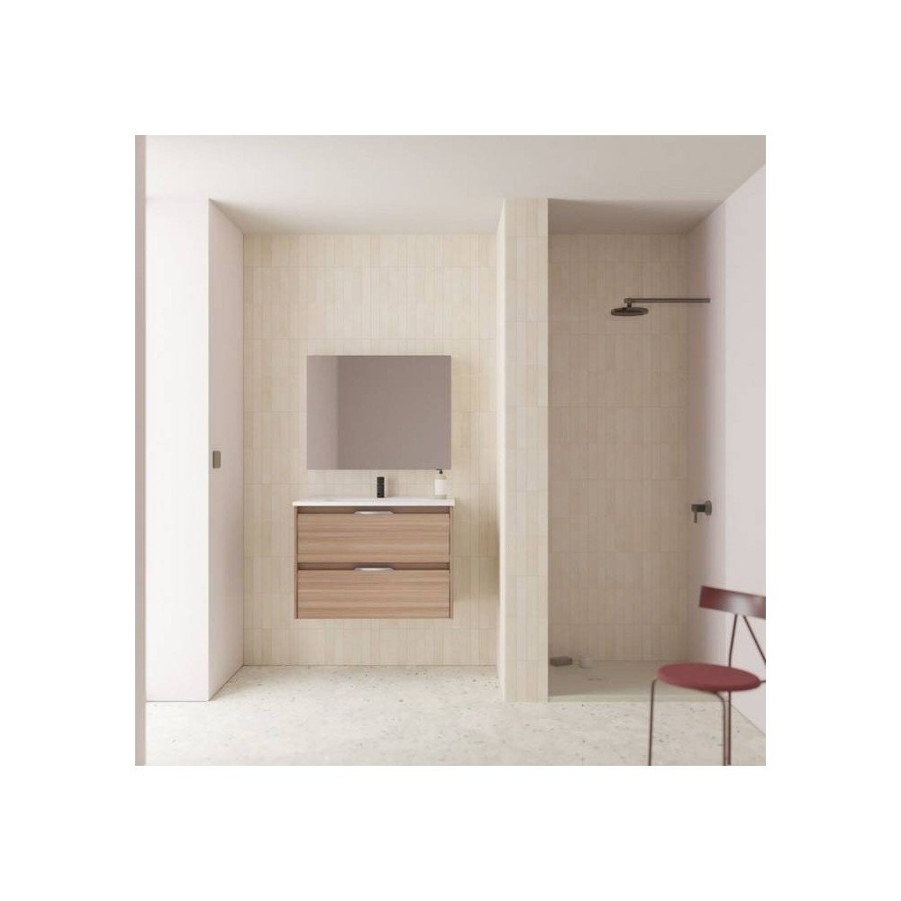 Mueble de baño 2 cajones nogal arenado Suki Amizuva