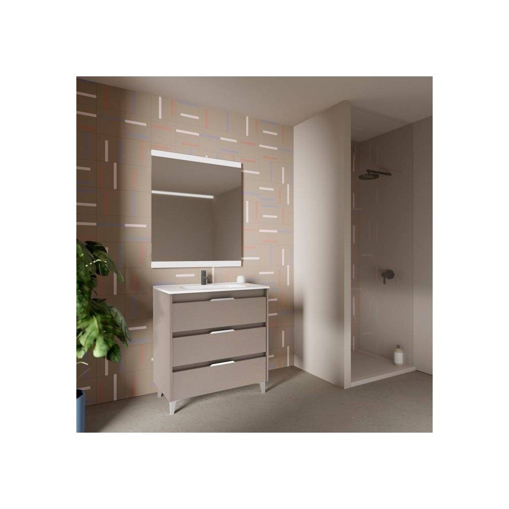 Mueble de baño 3 fumé arenado Suki Amizuva