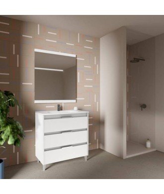 Mueble de baño 3 blanco brillo Suki Amizuva
