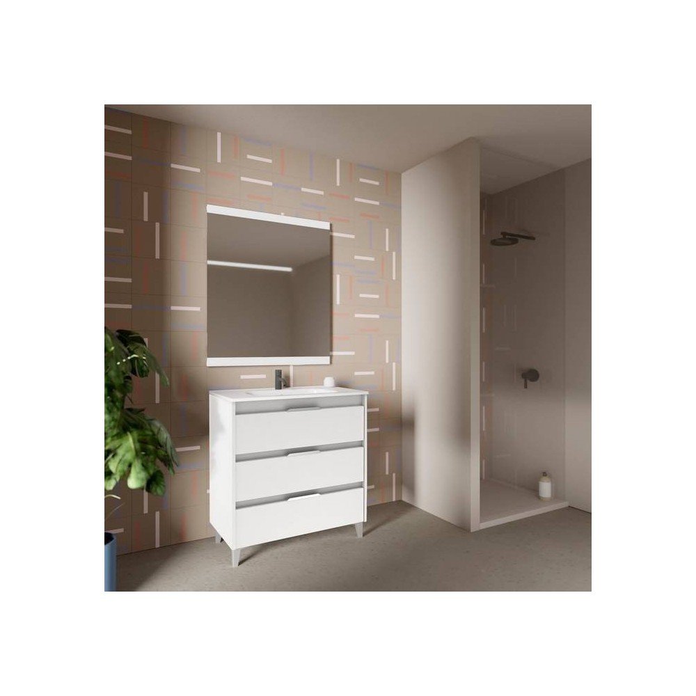 Mueble de baño 3 blanco brillo Suki Amizuva