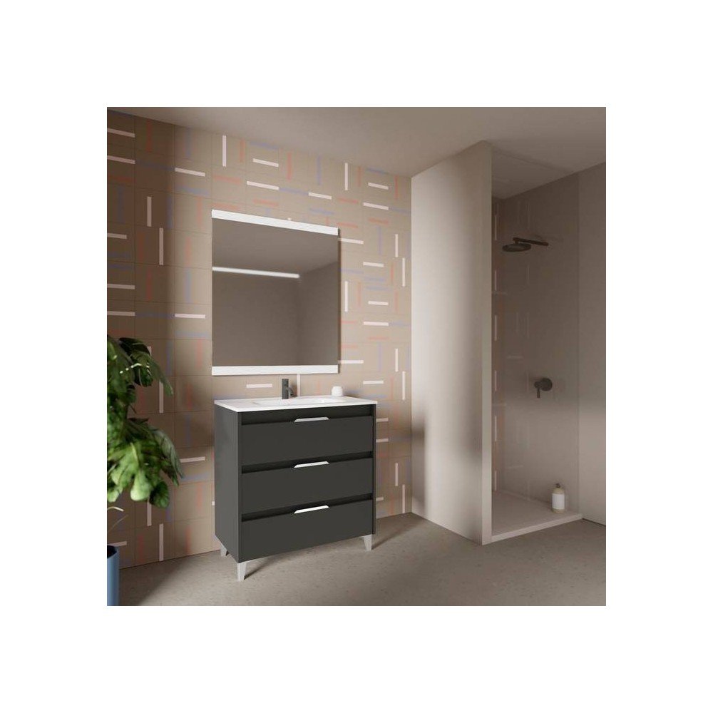 Mueble de baño 3 antracita brillo Suki Amizuva